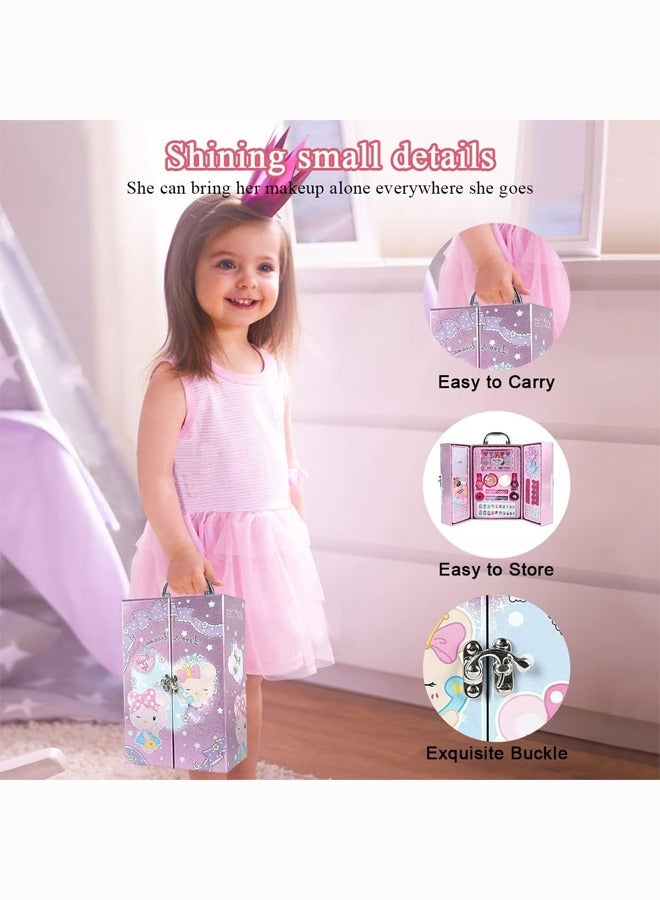 Hihonor Washable Play Pretend Makeup Set,Kids Makeup Kit for Girls,Princess Cosmetic Set for Children,Non-Toxic Makeup Toys Kit,Toddler Cosmetic Gift Case for Little Girls,Makeup for Kids,Birthday Gifts - Image 5