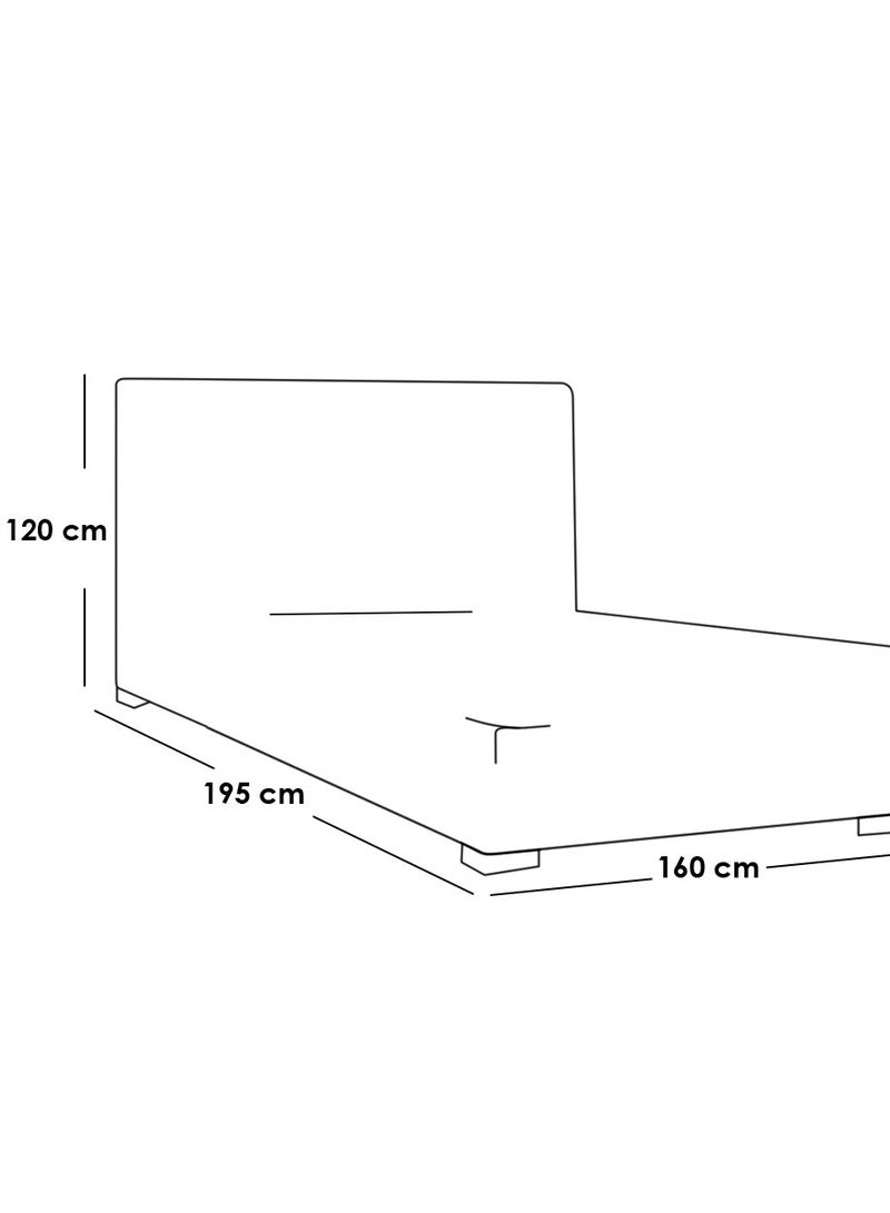 ملاذ هاوس سرير مبطن بأزرار - MZBDN02-OFW-160 سم - مصنوع من قماش ناعم مع لوح رأس مبطن بأزرار - 160 سم - الأبعاد: ارتفاع 120 سم × طول 195 سم - طول 195 سم × ارتفاع 120 سم × عرض 160 سم - Image 5