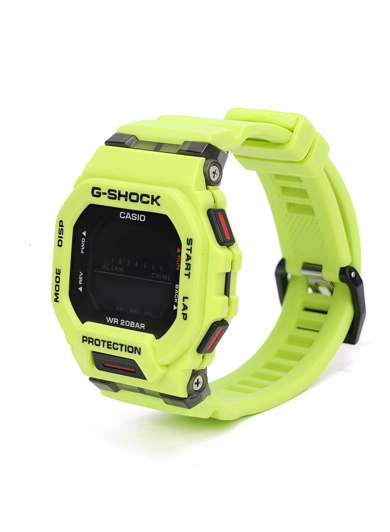 CASAON Casio G-shock Male Wristwatch - Quartz Sport Resin Band and case Yellow Digital Black Dial - Image 2