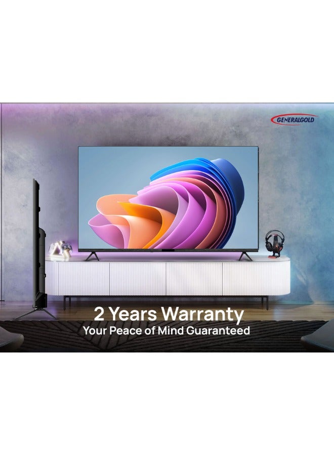 جينيرال جولد تلفزيون جنرال جولد 55 بوصة سمارت أندرويد موديل 2024 Ultra HD 4K| شاشة LED | ذاكرة داخلية 8 جيجابايت | منفذي USB وثلاثة منافذ HDMI | نتفليكس ويوتيوب وبرايم فيديو وشاهد - Image 4