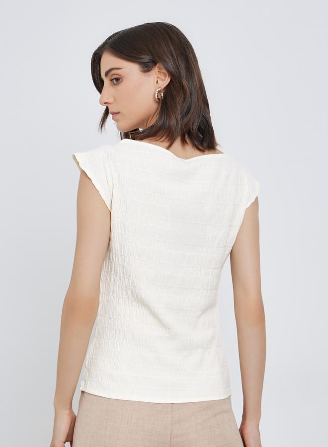 تايك تو بلوزة بدون أكمام محبوكة بنسيج مزدوج - Image 4