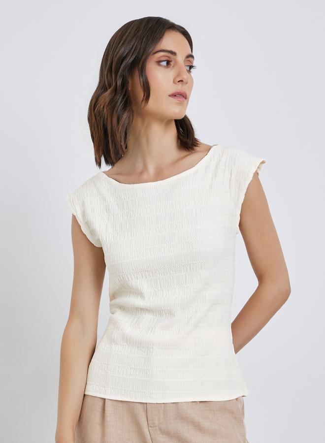 تايك تو بلوزة بدون أكمام محبوكة بنسيج مزدوج - Image 1