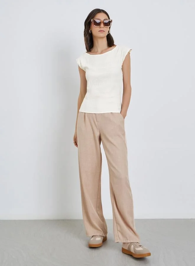 تايك تو بلوزة بدون أكمام محبوكة بنسيج مزدوج