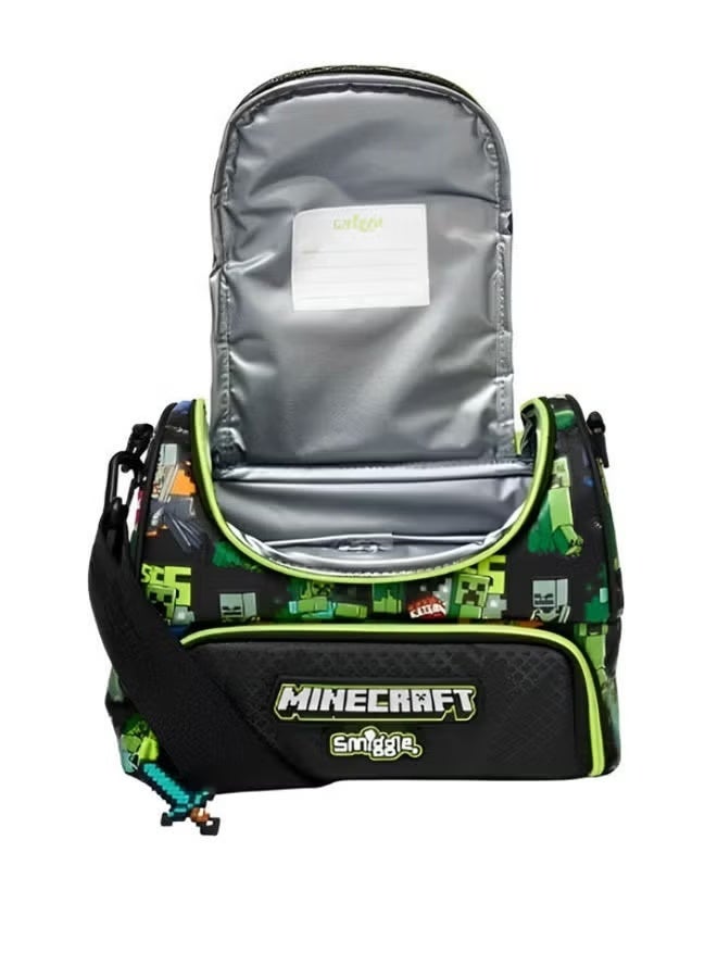 Smiggle Minecraft polyester thermal bag, children's shoulder bag handbag thermal crossbody bag, boy and girl large capacity bento bag - Image 4