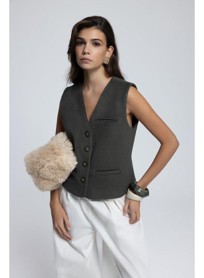 MAI STUDIOS CO. Pace Petrol Blue Short Vest - Image 1
