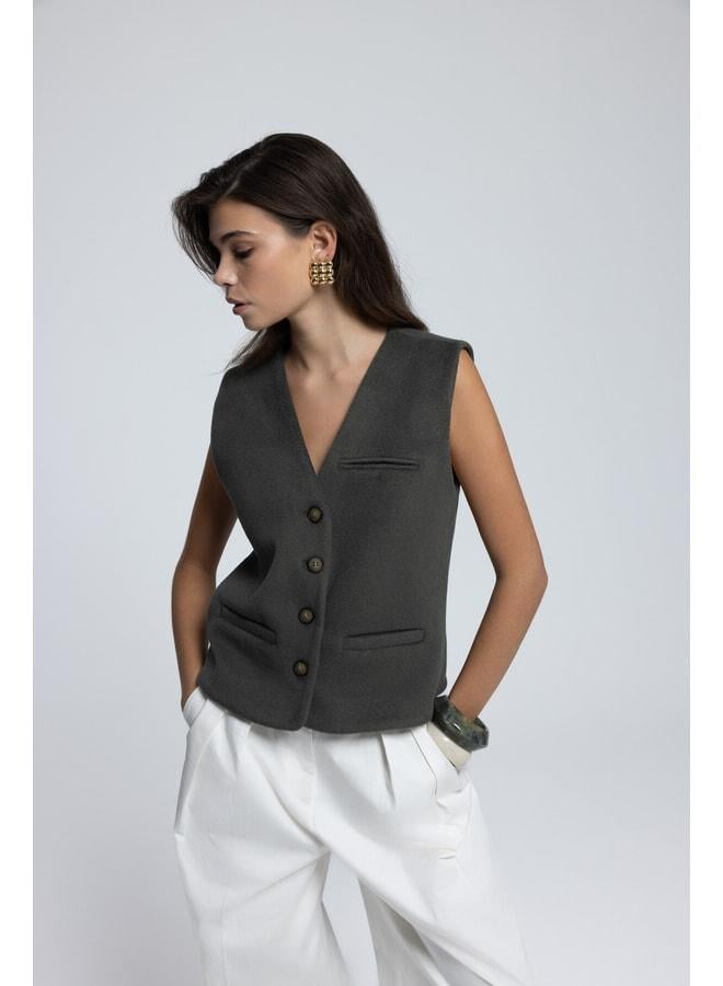 MAI STUDIOS CO. Pace Petrol Blue Short Vest - Image 3