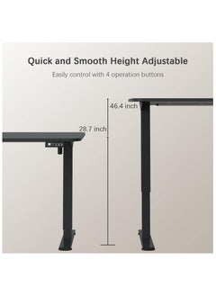 OASIS DESERT Electric Height Adjustable Standing Desk Large 48 x 24 Inches Sit Stand up Desk Home Office Computer Desk Memory Preset with T-Shaped Metal Bracke,Black  - Image 2