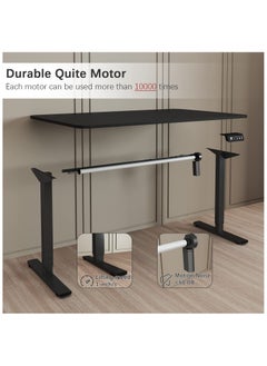 OASIS DESERT Electric Height Adjustable Standing Desk Large 48 x 24 Inches Sit Stand up Desk Home Office Computer Desk Memory Preset with T-Shaped Metal Bracke,Black  - Image 3
