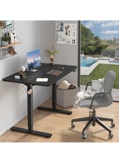 OASIS DESERT Electric Height Adjustable Standing Desk Large 48 x 24 Inches Sit Stand up Desk Home Office Computer Desk Memory Preset with T-Shaped Metal Bracke,Black  - Image 5