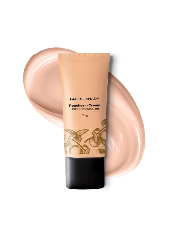 Facescanada FACES CANADA Peaches N Cream Tinted Moisturizer - Light 01, 35 g | Soft Peachy, Natural Glow | Lightly Tinted BB Cream | Non Oily Lightweight Gel Formula | Blends Easily | Suitable For All Skin Types - Image 1