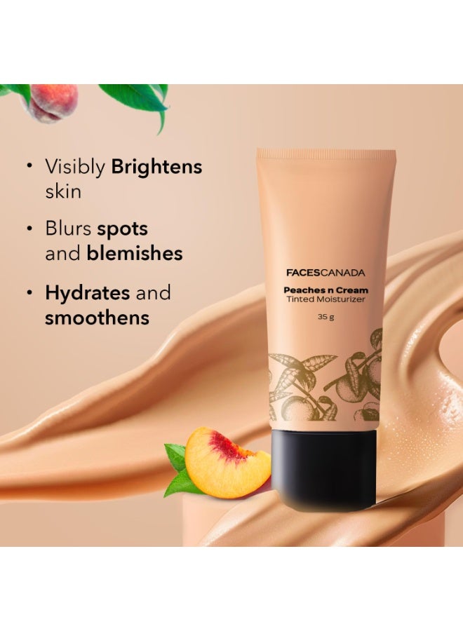 Facescanada FACES CANADA Peaches N Cream Tinted Moisturizer - Light 01, 35 g | Soft Peachy, Natural Glow | Lightly Tinted BB Cream | Non Oily Lightweight Gel Formula | Blends Easily | Suitable For All Skin Types - Image 2