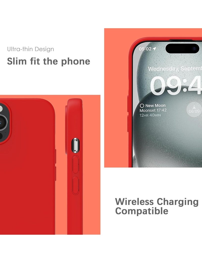 Raxoom ELTRAZONE  Silicone Case for iPhone 15 Pro Max, Soft-Touch, Shockproof, DustProof, Antiskid Full Body Armour Phone Cover for Apple iPhone 15 Pro Max - Red - Image 5