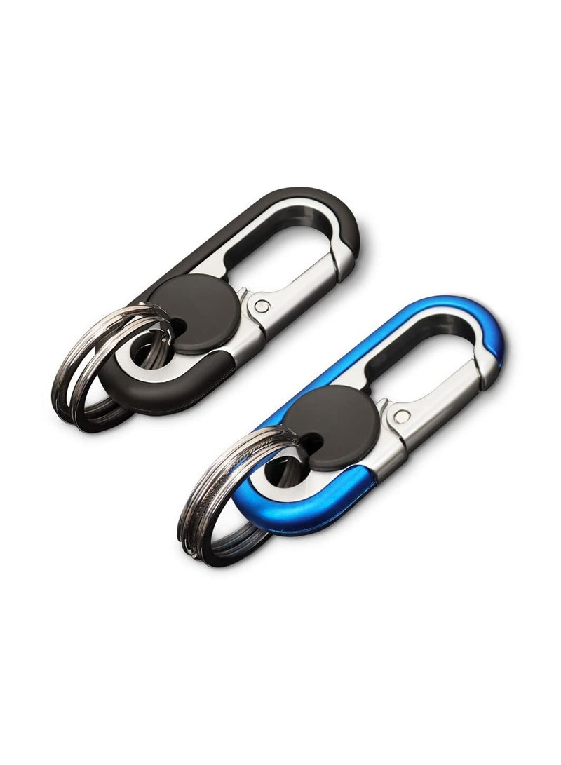 SYOSI 2 Pcs Men's Car Key Chain, Double Layer Anti-Loss Chain Car Keychain Key, Metal Waistband Car Keychain Organizer for Men  - Image 1
