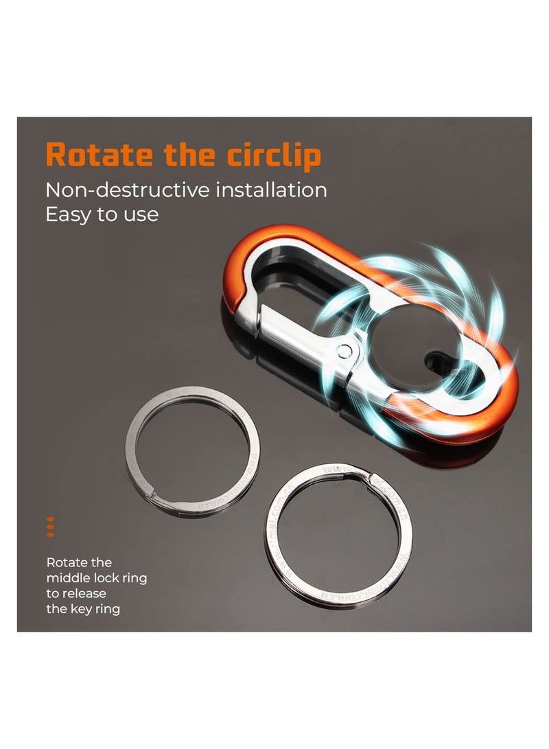 SYOSI 2 Pcs Men's Car Key Chain, Double Layer Anti-Loss Chain Car Keychain Key, Metal Waistband Car Keychain Organizer for Men  - Image 3