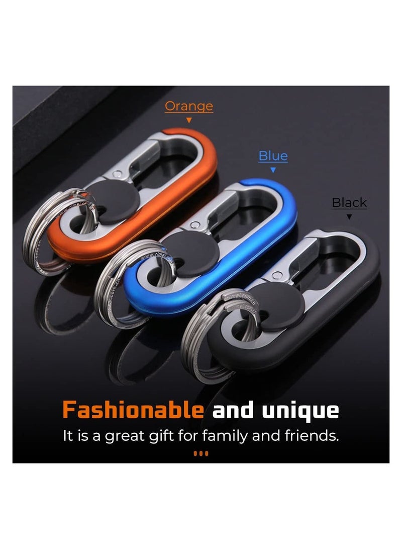 SYOSI 2 Pcs Men's Car Key Chain, Double Layer Anti-Loss Chain Car Keychain Key, Metal Waistband Car Keychain Organizer for Men  - Image 5