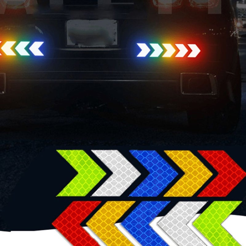 White Reflective Car Sticker Set 12pcs Trunk Decals Helmet Strips - Image 1