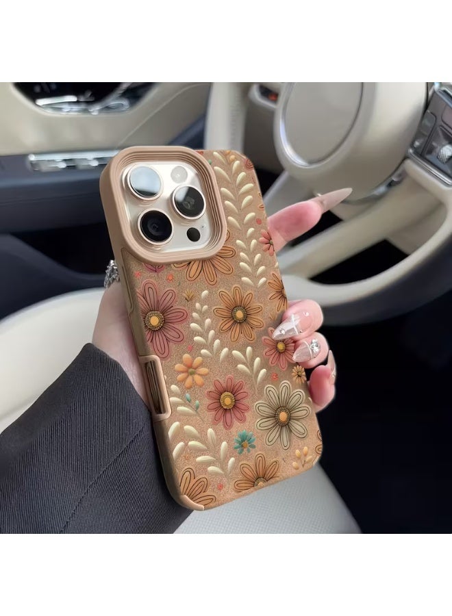 Temu Floral-themed cases featuring a comfortable faux leather finish, non-slip, shock-absorbing, and scratch-resistant. Lightweight and high-quality, compatible with iPhone 14 Pro Max. - Image 1