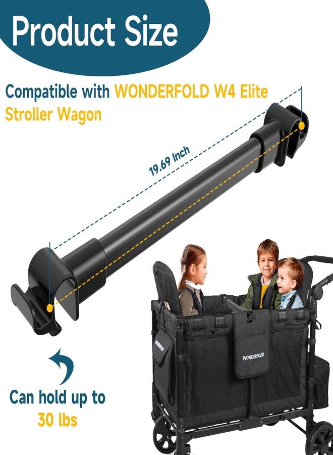 Viotiin Forward-Facing Support Bar + 4-Pack Stroller Wagon Snack Tray with Spill-Proof Cup Holders - Wonderfold Accessories Compatible with WONDERFOLD W4 Elite/Luxe 4-Seater Wagons, Detachable & Easy Install - Image 3