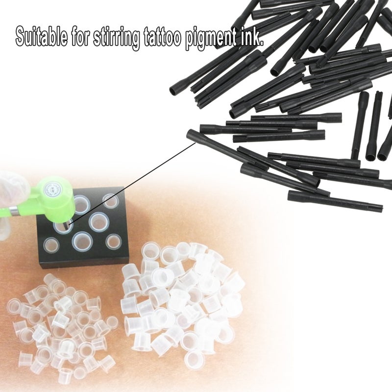 50pcs Tattoo Pigment Ink Mixer Stirring Rods for Microblading Tattoo Coloring Machine Black - Image 2