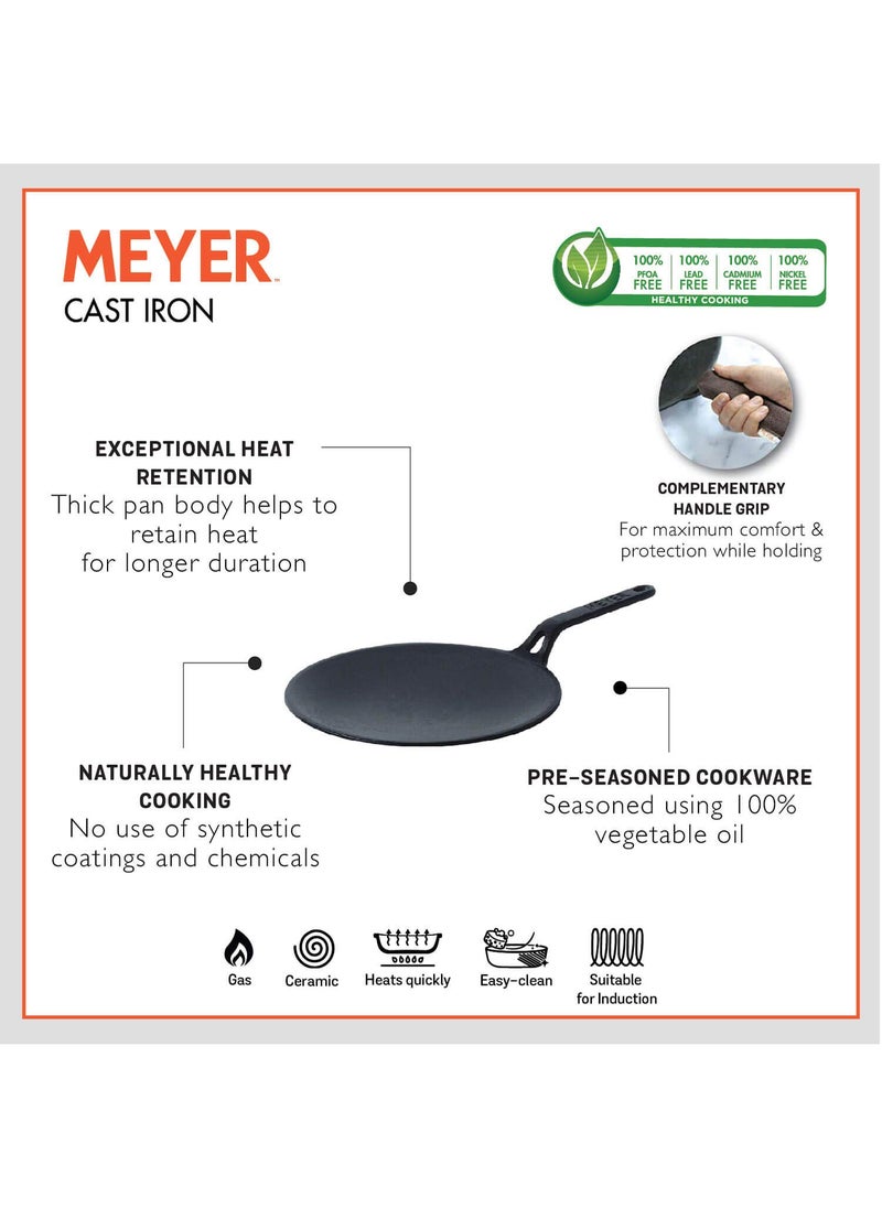 MEYER Meyer Cast Iron Tawa, Black, 3 Pieces  - Image 2