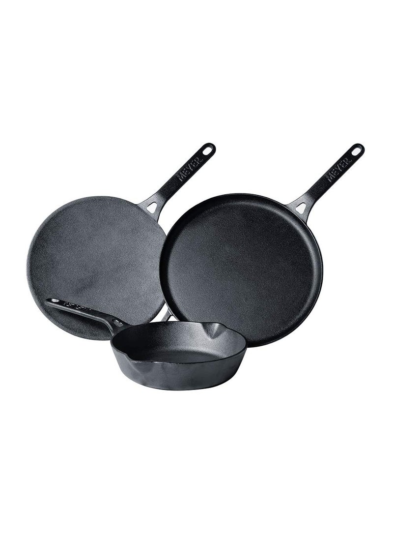 MEYER Meyer Cast Iron Tawa, Black, 3 Pieces  - Image 1