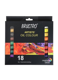 BRUSTRO BRUSTRO Artists ’ Oil Colour Paint Set of 18 Colours X 12ML Tubes  - Image 5