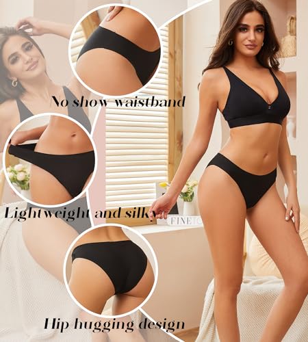 Sth Big Seamless Underwear for Women Soft No Show Panties Sexy High Cut Invisible Hipster Silky Cheeky Ladies Bikini 6 Pack - Image 5