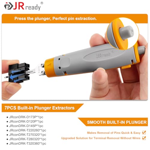 JRready ST5344 Pin Removal Tools Mini-Fit Jr Extraction Tool Micro-Fit .062 .093 Molex Pin Extractor Tool Metri-Pack AMP Mate-N-Lok Amphenol RT360 Series Connectors Terminal Release Tool Kit 11PCS - Image 3