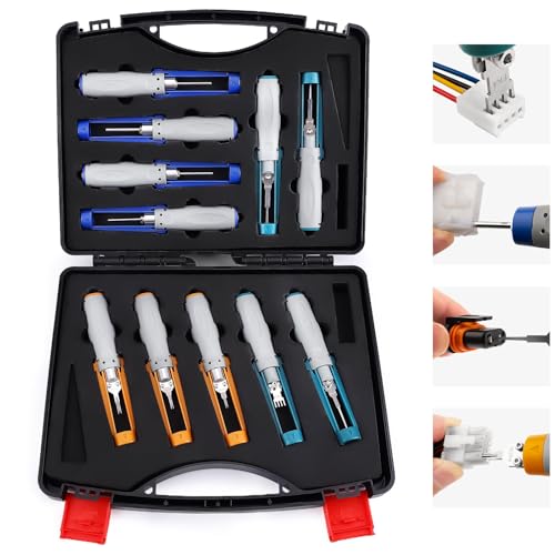 JRready ST5344 Pin Removal Tools Mini-Fit Jr Extraction Tool Micro-Fit .062 .093 Molex Pin Extractor Tool Metri-Pack AMP Mate-N-Lok Amphenol RT360 Series Connectors Terminal Release Tool Kit 11PCS - Image 1