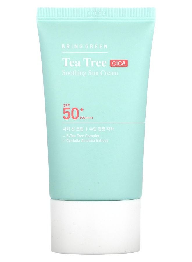 BRING GREEN Tea Tree CICA Soothing Sun Cream SPF 50+ PA++++ 1.69 fl oz (50 ml)