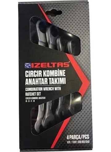 İzeltaş Izeltaş 4 Piece Ratchet Combination Wrench Set Izeltaş 