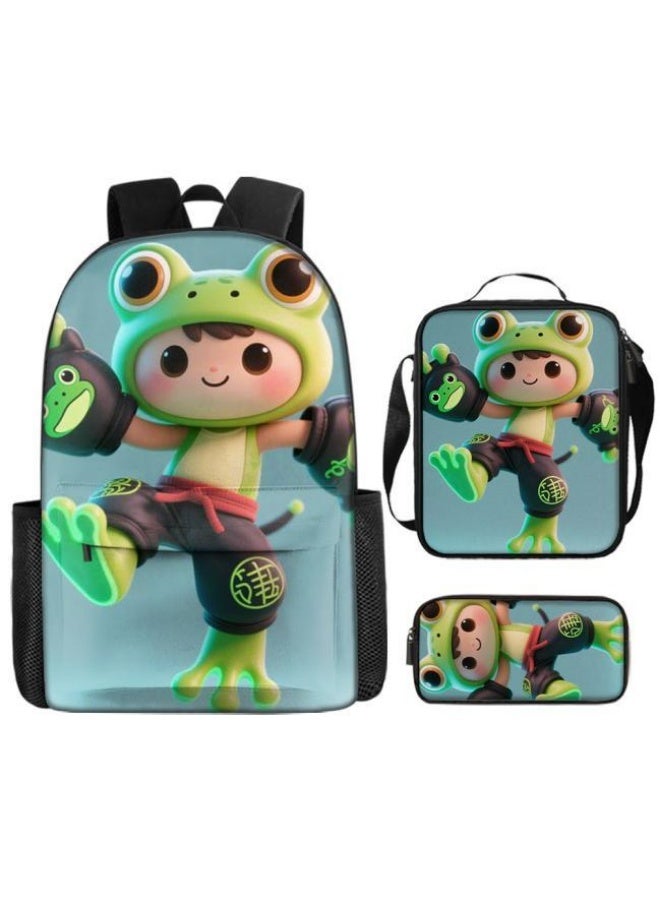 Bright Li Fire Unlock the new fashion of childish fun! Three-piece set of bags, cartoon elements for children and teenagers (students, children, friends' outings, mountain climbing, schooling, etc. can be used) - 111 - Image 2