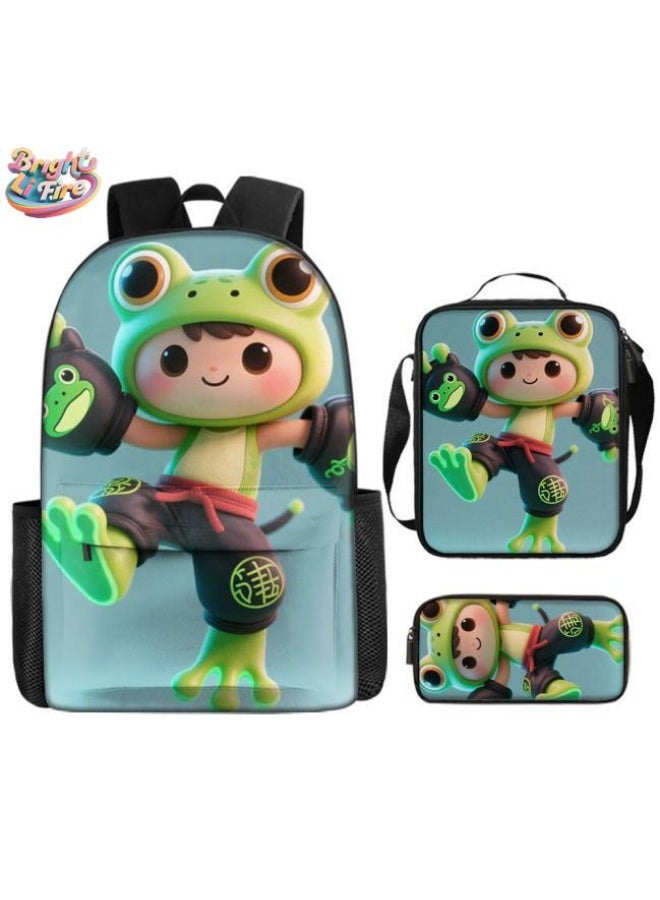 Bright Li Fire Unlock the new fashion of childish fun! Three-piece set of bags, cartoon elements for children and teenagers (students, children, friends' outings, mountain climbing, schooling, etc. can be used) - 111 - Image 1