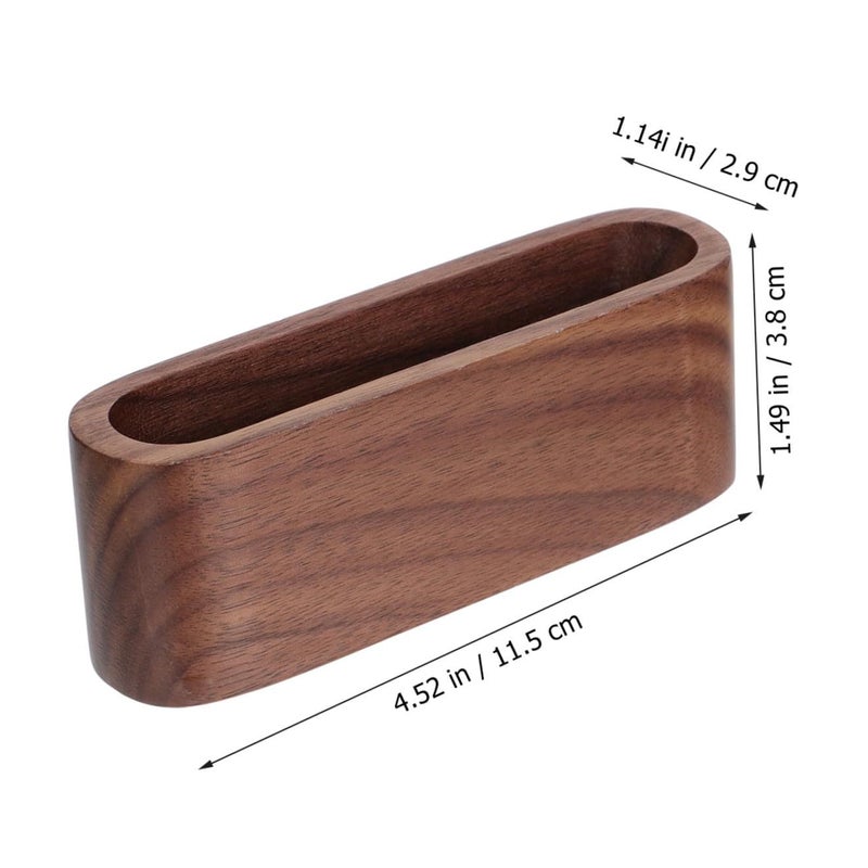 Solid Wood Business Card Case Box Holder Office Supplies Storage Organizer - Image 3