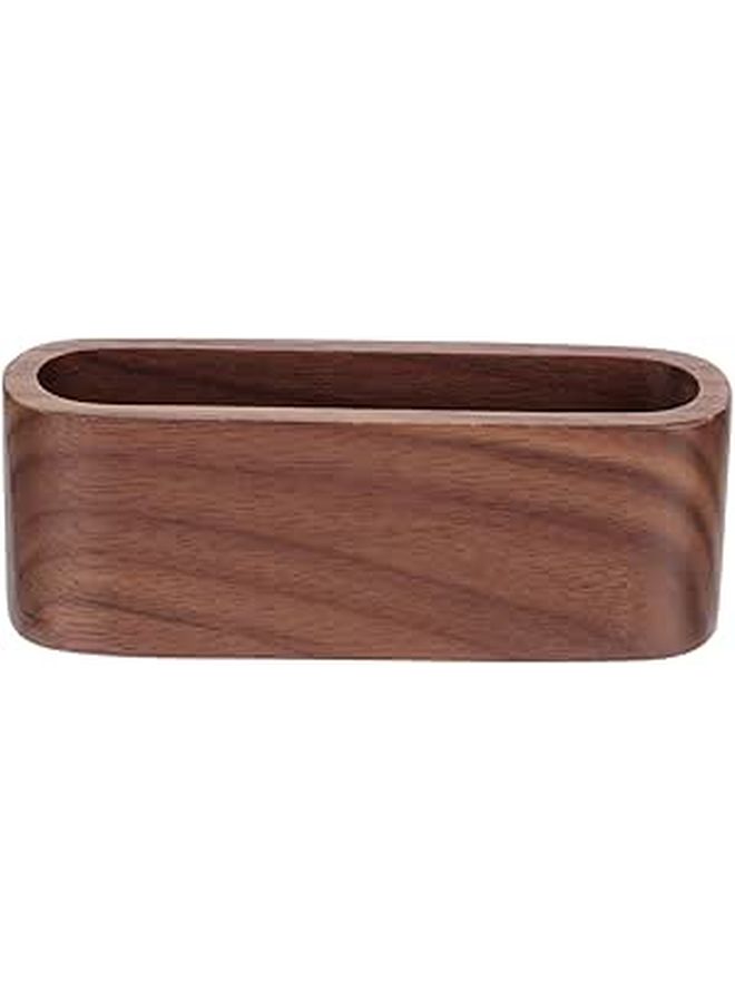 Solid Wood Business Card Case Box Holder Office Supplies Storage Organizer - Image 1