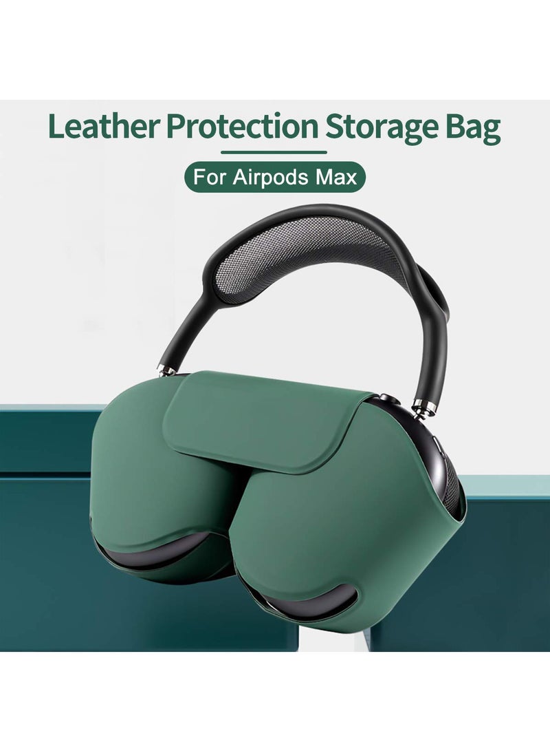 For Apple AirPods Max Case, Smart Automatic Sleep Headphones Silicone Storage Bag, Portable Travel Anti-Scratch Carrying Case Compatible with AirPods Max Anti-Dust Protective Cover (Dark Night Green) - Image 5
