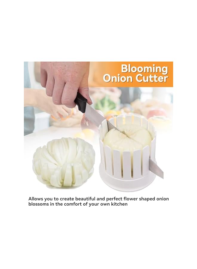 S-TOP Blooming Onion Cutter, Easy Fried Onion Blossom Slicer & Core Remover, Multi-Purpose Vegetable & Fruit Cutter Tool, Kitchen Gadget, for Onions, Potato, Tomato, Apple, Orange - Image 3