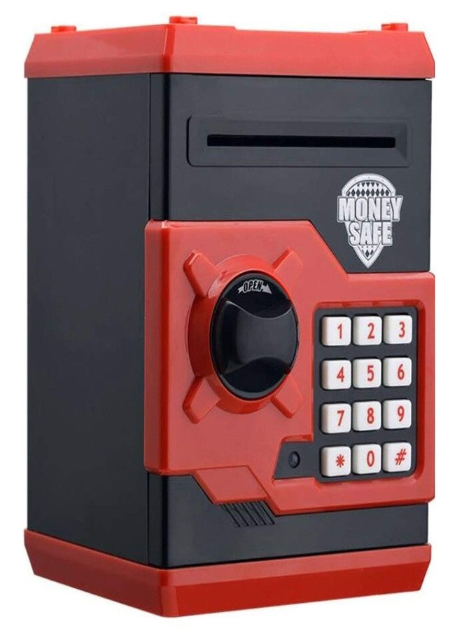 Magicwand® ABS Plastic Money Safe Kids Piggy Savings Bank with Electronic Lock (Red & Black) - Image 1