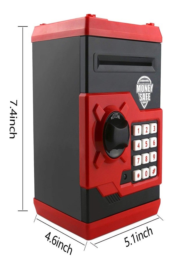 Magicwand® ABS Plastic Money Safe Kids Piggy Savings Bank with Electronic Lock (Red & Black) - Image 3