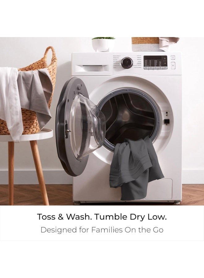 Mellanni Queen Sheets Set - 4 PC Iconic Collection Bedding - Hotel Luxury, Extra Soft, Cooling Bed Sheets - Wrinkle, Fade, Stain Resistant (Queen, Gray) - Image 5