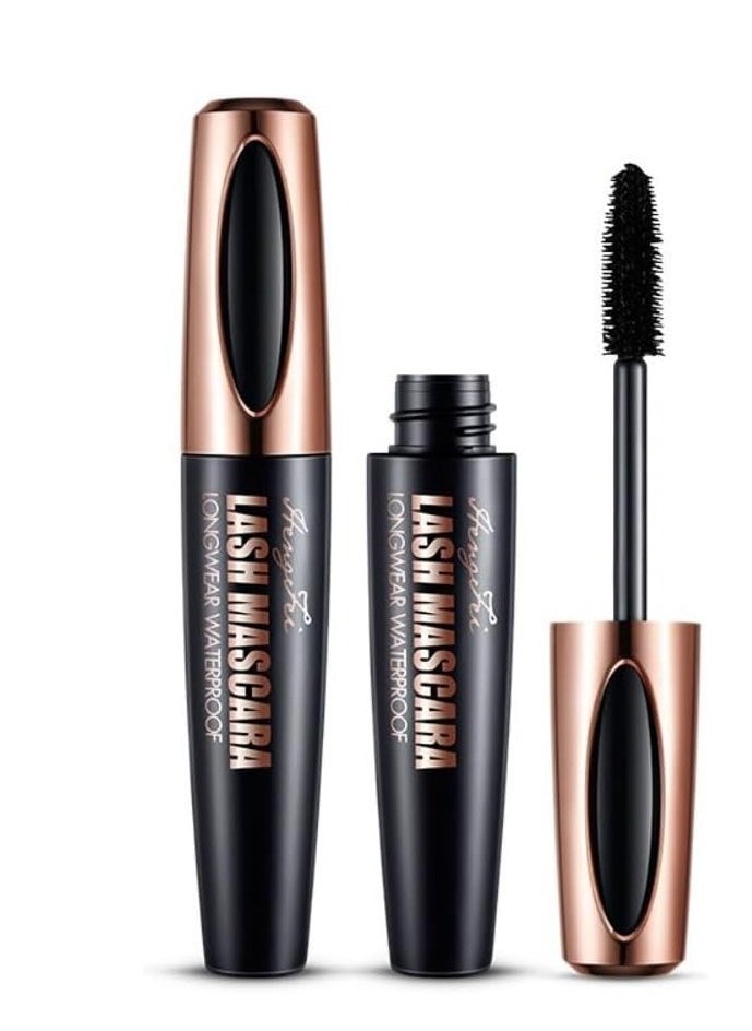 SKY-TOUCH 4D Silk Fiber Lash Mascara Voluminous Fiber Mascara, Black Silk Fiber Lash Mascara Waterproof & Smudge-Proof, Natural Extension Mascara,Long-Lasting No Flaking  - Image 1
