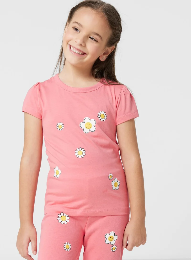 Pinata Floral Print T-Shirts And Jogger Set