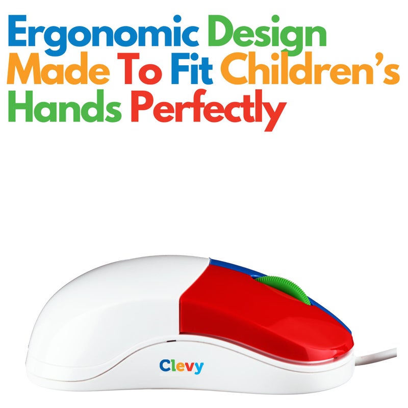 Clevy Kids Mouse - Colorful Ergonomic USB Computer and Laptop Kids Mouse for School and Home Computer Use - Wired Children Friendly - Compatible with Windows, macOS, Chromebook - Image 3