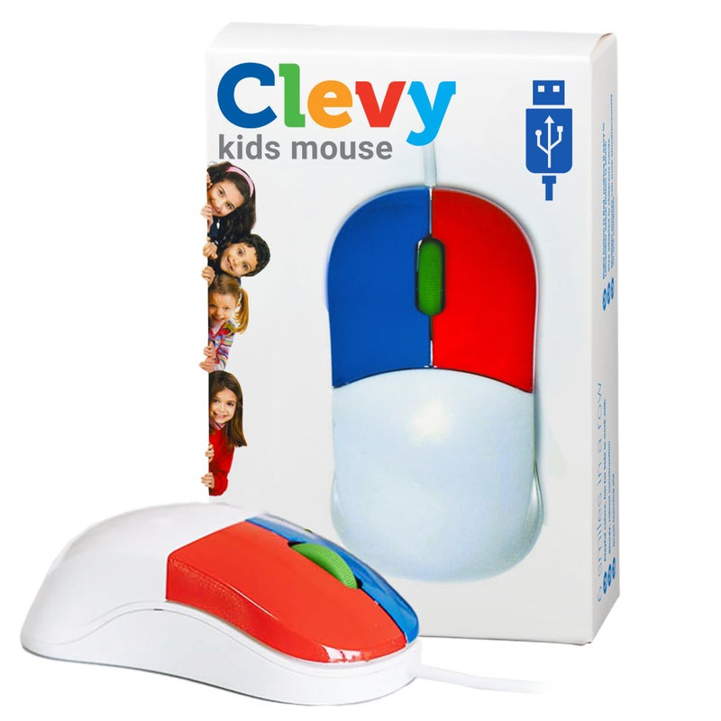 Clevy Kids Mouse - Colorful Ergonomic USB Computer and Laptop Kids Mouse for School and Home Computer Use - Wired Children Friendly - Compatible with Windows, macOS, Chromebook - Image 1