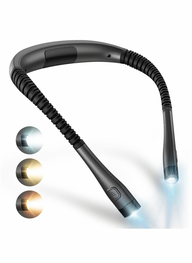 ضوء قراءة رقمي LED للرقبة، ضوء كتاب للقراءة في السرير ليلاً، قابل للشحن عبر USB، ذراع مرنة قابلة للانحناء بزاوية 360°، مناسب للقراءة  - Image 1