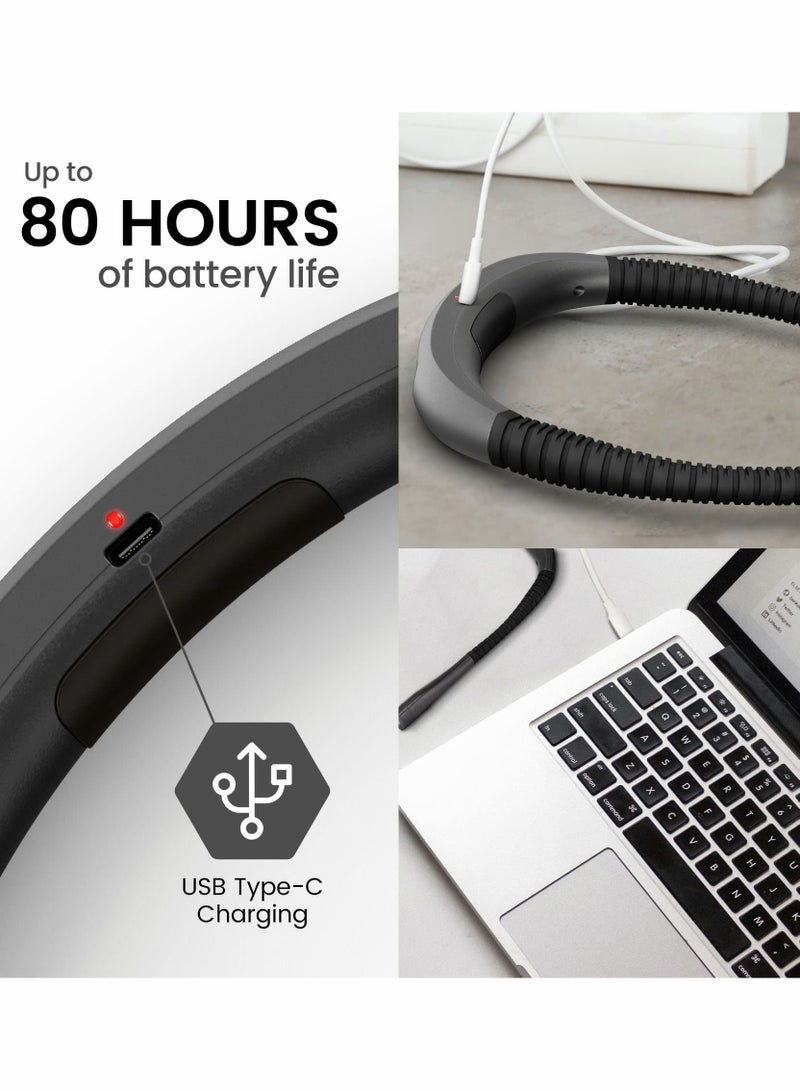 ضوء قراءة رقمي LED للرقبة، ضوء كتاب للقراءة في السرير ليلاً، قابل للشحن عبر USB، ذراع مرنة قابلة للانحناء بزاوية 360°، مناسب للقراءة  - Image 4