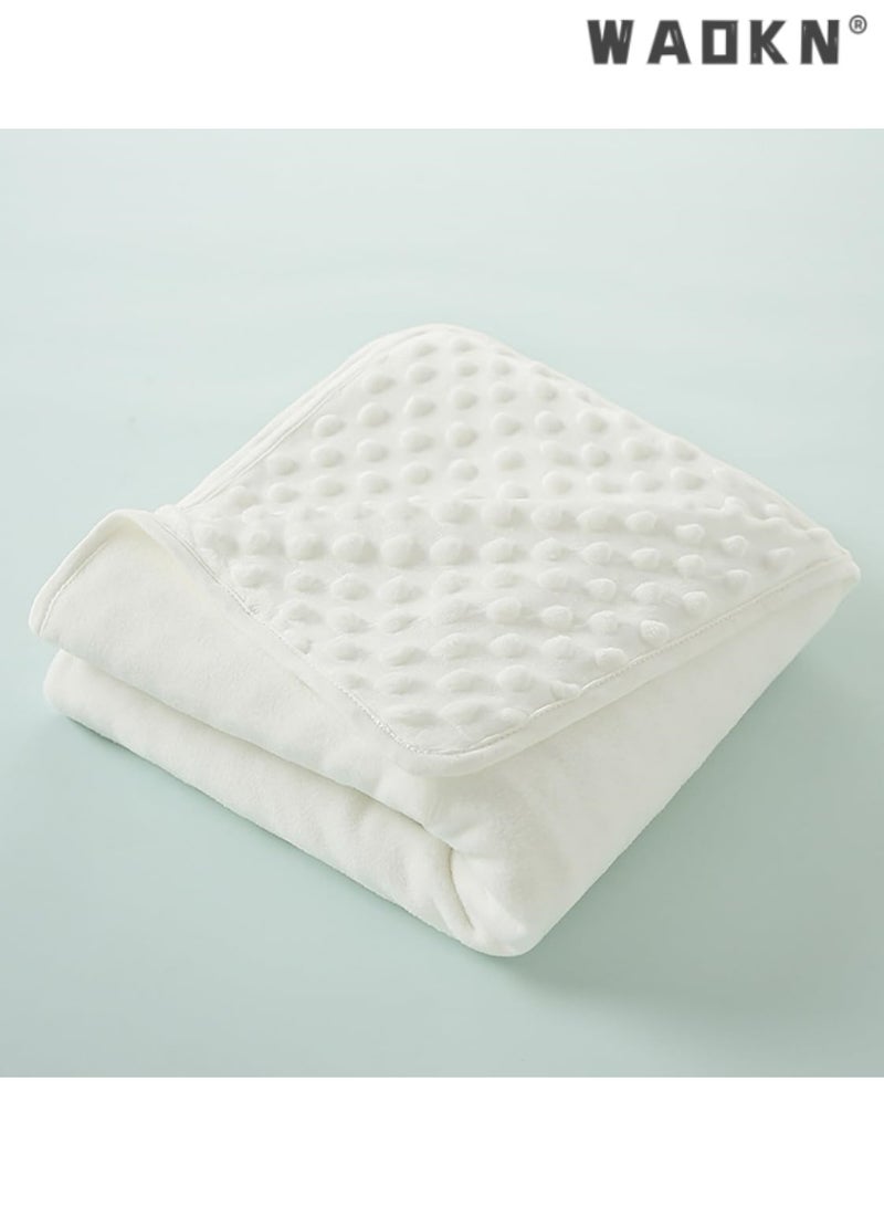 WAOKN Baby Blanket for Boys Girls, Soft Warm Plush Minky Baby Blanket with Dotted Backing, Newborn Double Layer Receiving Blanket for Stroller Crib - Image 1