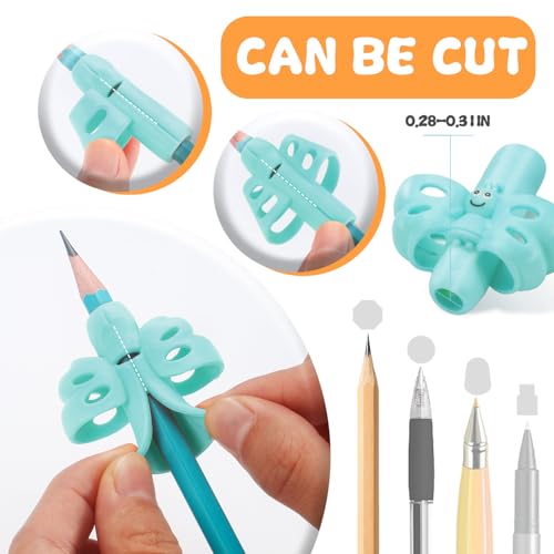 Baroin 18 Pack Preschool Pencil Grips for Kids Handwriting Pencil Grippers Pen Control Training Writing Posture Correction Tools for Kids Toddler Children, Fits Pencils, Pens, Crayons (Sophie Blue) - Image 4