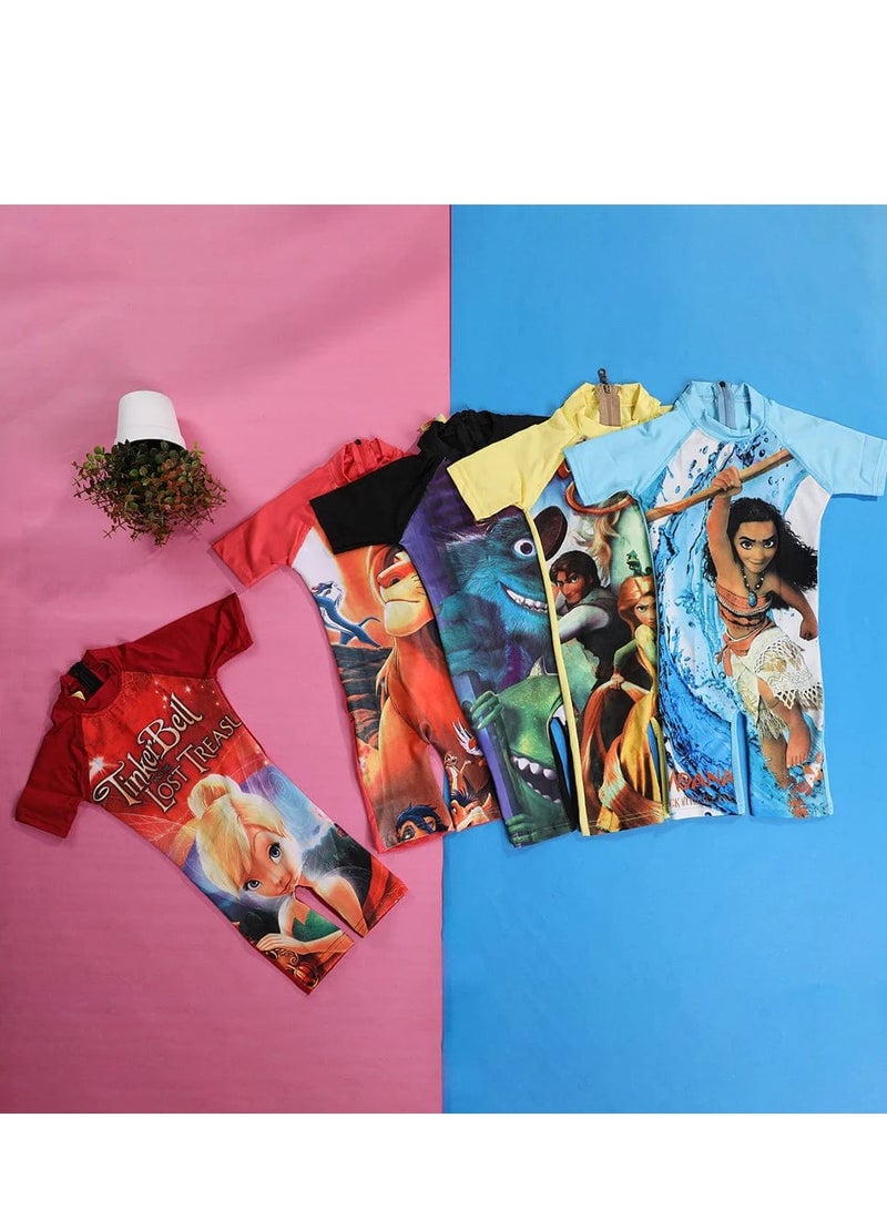 one-piece swimsuit, shorts multi-colored and shaped - Orange - Image 1