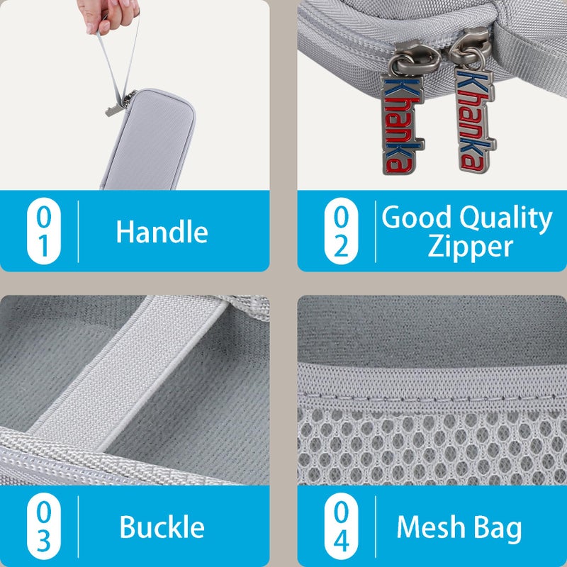 khanka Hard Travel Case Replacement for Anker MagGo 6.6k/10K Magnetic Power Bank/Anker MagGo USB-C Adapter,10k Power Bank,Case Only(White). - Image 3